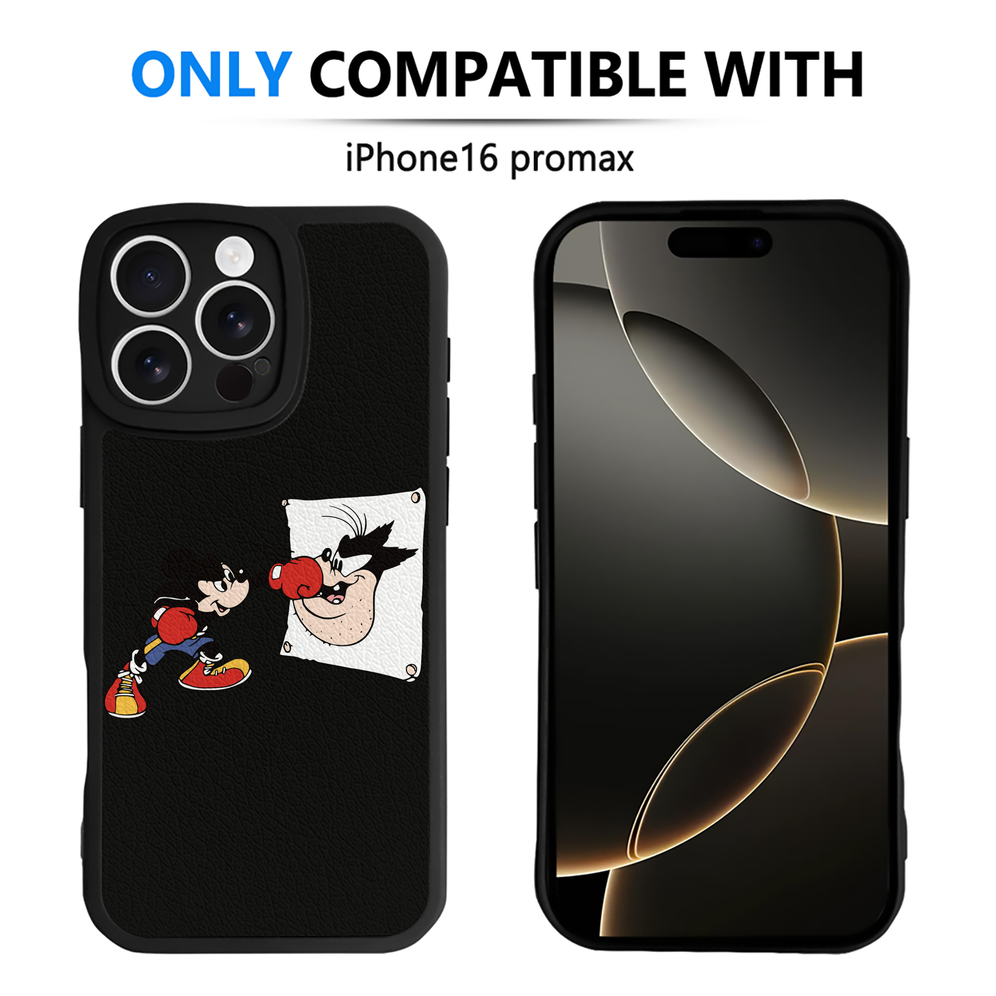 （画像用） ミッキーマウス Mickey Mouse 【iPhone 16シリーズ対応】シリコンスマホケース（レザー調） 材質：シリコン